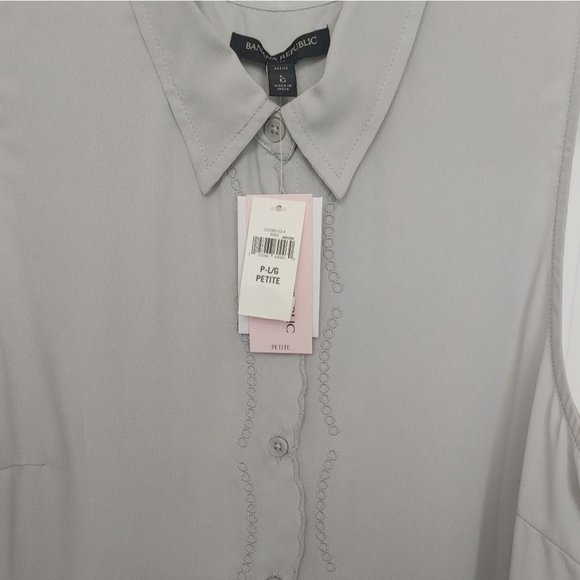 NEW Banana Republic gray size large sleeveless blouse Large - Picture 2 of 5